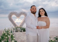 <h1>Demande en mariage romantique à Punta Cana avec un cœur de roses blanches</h1>